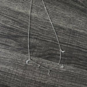 Silver Necklace - Star and Moon Charms